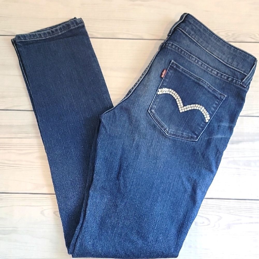 Levi's Sample Jeans With Bling Logo Pockets Womens Size 30" X 32"